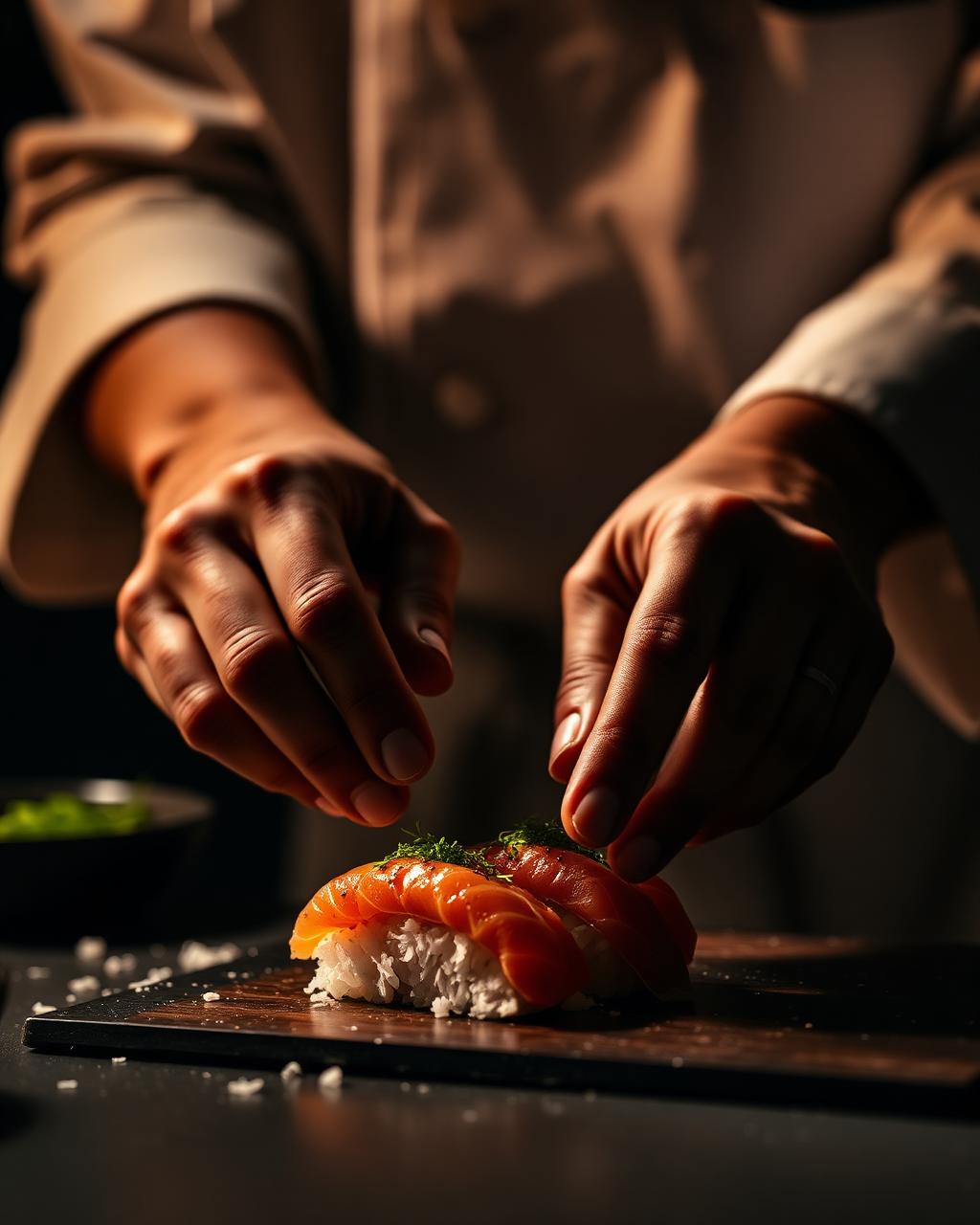 Chef preparing nigiri